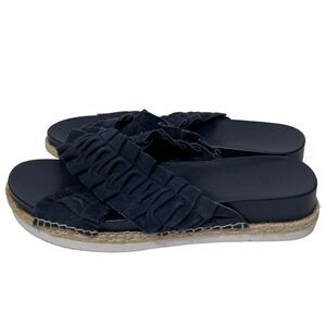 1. State Navy Blue Ruffle Platform Sandals